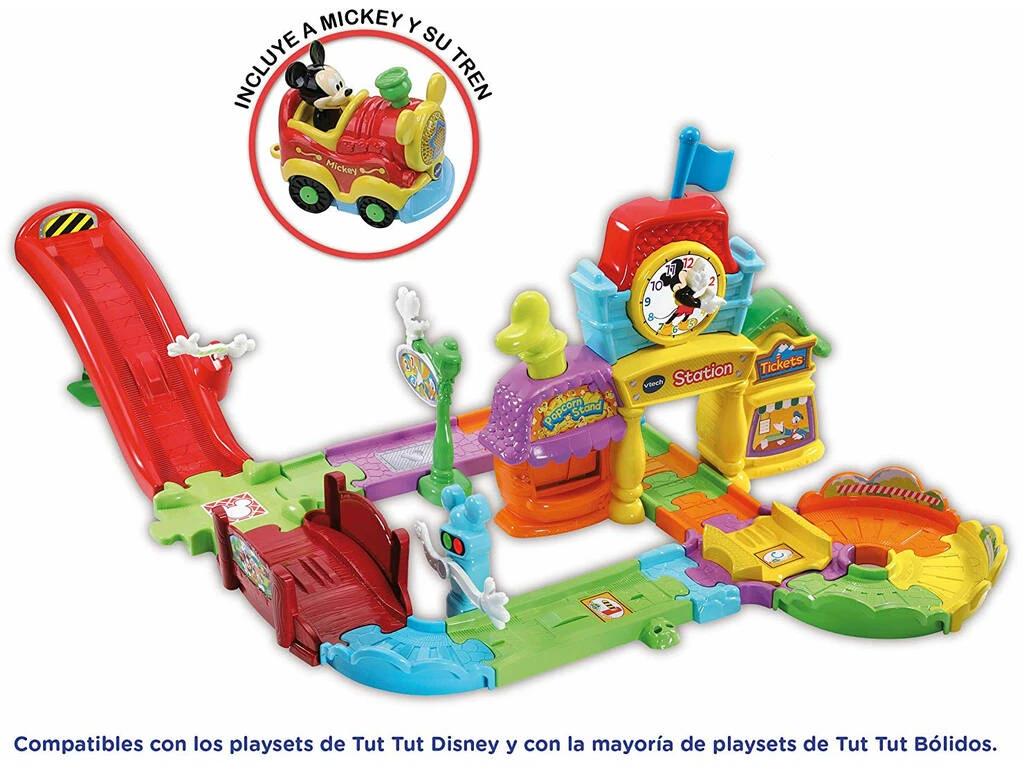Tut Tut Bólidos Estación De Tren De Mickey Vtech 512222 5 Tut Tut Bólidos Estación De Tren De Mickey Vtech 512222 - Imagen 3