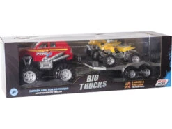 Coche Friccion Rojo 4x4 Con Remolque Y Quad