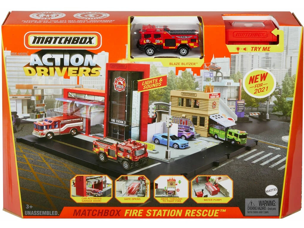 Matchbox Action Drivers Estación De Bomberos Con Sonido Mattel HBD76 4 Matchbox Action Drivers Estación De Bomberos Con Sonido Mattel HBD76 - Imagen 2