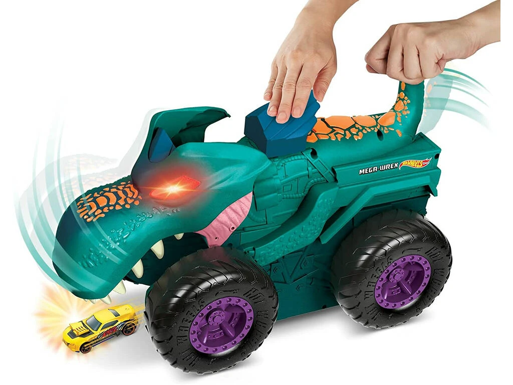 Hot Wheels Monster Trucks Mega Wrex Mastica Coches Mattel GYL13 5 Hot Wheels Monster Trucks Mega Wrex Mastica Coches Mattel GYL13 - Imagen 3