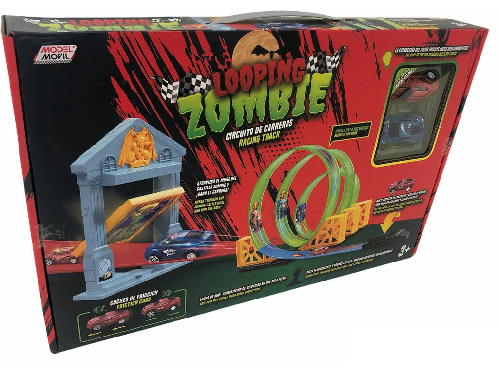 Pista Looping Zombie Y 2 Coches Con Luz 3 Pista Looping Zombie Y 2 Coches Con Luz