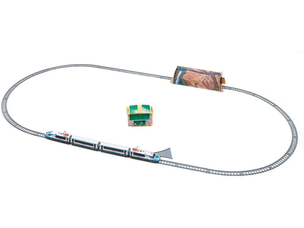 Tren HS Con Luz, Encarrilador, Estación Y Túnel Pequetren 404 3 Tren HS Con Luz, Encarrilador, Estación Y Túnel Pequetren 404