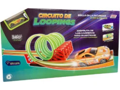 Circuito De Loopings Brilla En La Oscuridad Y Coche Con Luces