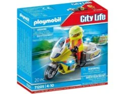 Playmobil City Life Moto De Emergencias Con Luz Intermitente 71205
