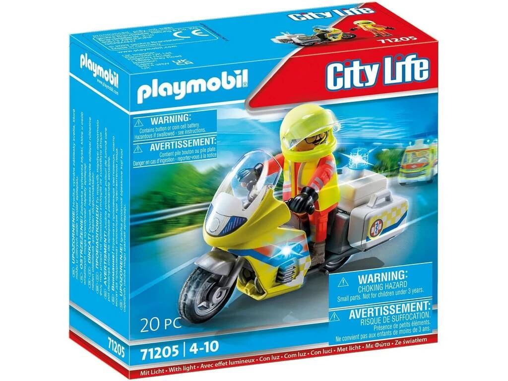 Playmobil City Life Moto De Emergencias Con Luz Intermitente 71205 3 Playmobil City Life Moto De Emergencias Con Luz Intermitente 71205