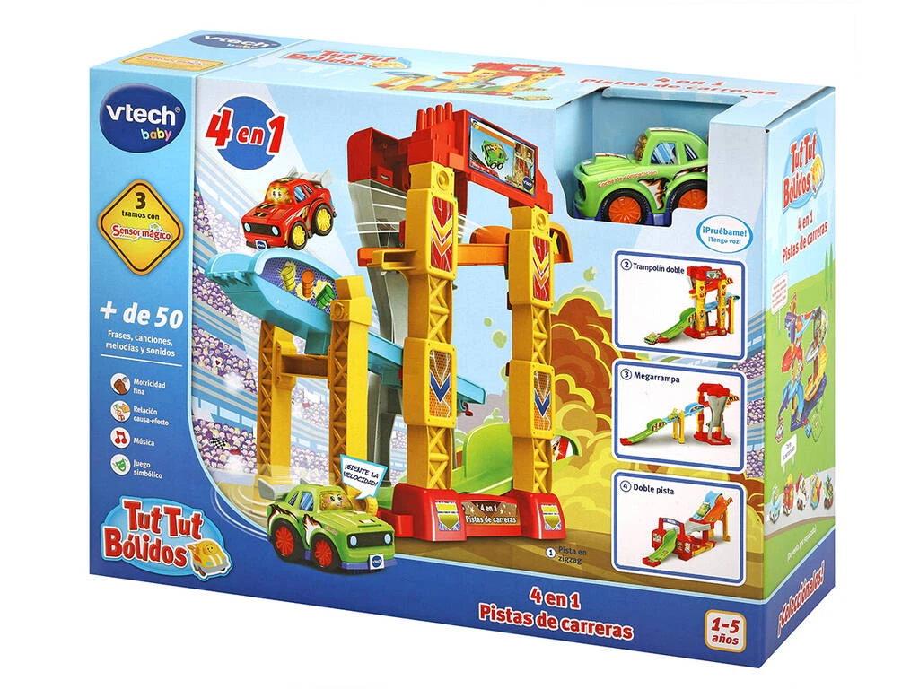 Tut Tut Bólidos 4 En 1 Pista De Carreras + Simón El Coche De Competición Vtech 556522 4 Tut Tut Bólidos 4 En 1 Pista De Carreras + Simón El Coche De Competición Vtech 556522 - Imagen 2