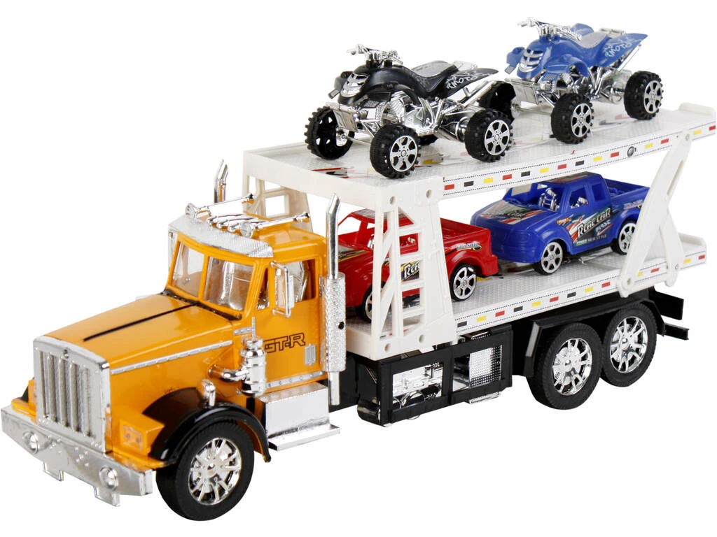 Vehículo Camión Portacoches Surtido Con 2 Camionetas Y 2 Quad 47x17x12cm 3 Vehículo Camión Portacoches Surtido Con 2 Camionetas Y 2 Quad 47x17x12cm