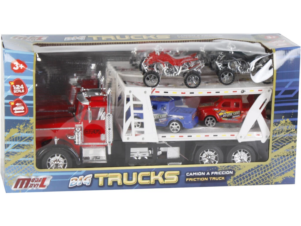 Vehículo Camión Portacoches Surtido Con 2 Camionetas Y 2 Quad 47x17x12cm 4 Vehículo Camión Portacoches Surtido Con 2 Camionetas Y 2 Quad 47x17x12cm - Imagen 2