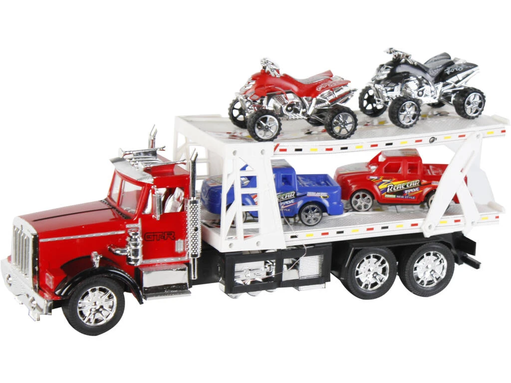 Vehículo Camión Portacoches Surtido Con 2 Camionetas Y 2 Quad 47x17x12cm 6 Vehículo Camión Portacoches Surtido Con 2 Camionetas Y 2 Quad 47x17x12cm - Imagen 4